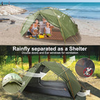 Night Cat Backpacking Tents with 2 Pack Inflatable Sleeping Pad for 2 Persons Outdoors Easy Clip Setup Tent Camping Combo Set