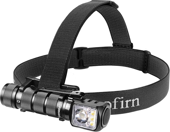 Headlamp Rechargeable with Red Light - Sofirn HS42 Headlamps Dual Clip, 2100 Lumens Head Lamp Super Bright, Led Right Angle Flashlight with Magnetic Base, Camping Head Light for Mechanic, Hunting