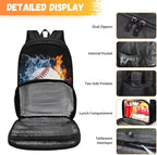 Water Fire Softball Student Bookbag All In One Meal Bag 17 Inch Travel Laptop Insulated Cooler Bag Box Casual Hiking Daypack Laptop Backpack Gifts For Him Her
