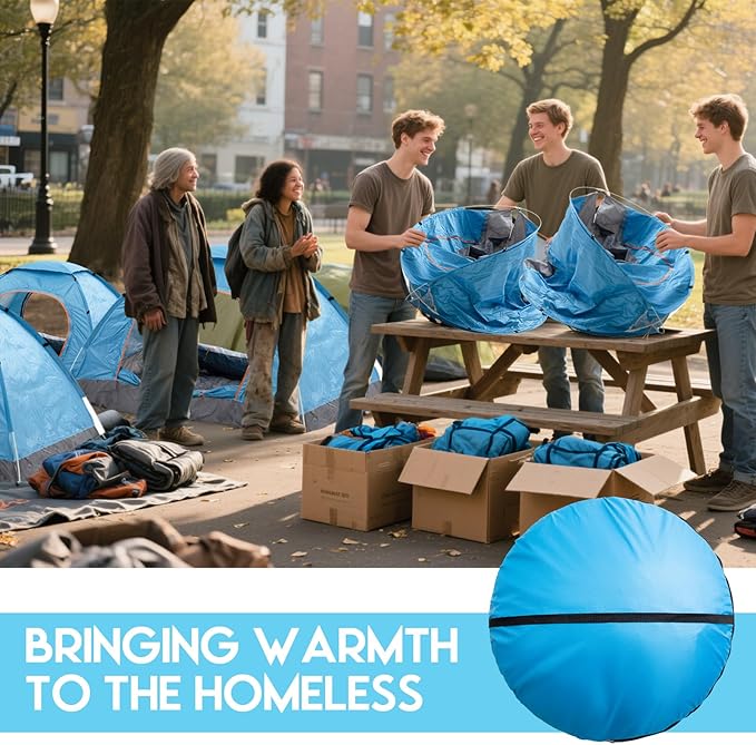 Camping Tents for Homeless Bulk Homeless Backpacking Supplies 2 Person Pop up Adult Waterproof Instant Easy Setup Tent for Hiking, Outdoor, Travel, Camping, Donation