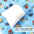 Bunnikins & Clover Toddler Nap Mat with Removable Pillow, Nap Mats for Preschool, Easy Clean Toddler Nap Pad for Kindergarten, Kids Sleeping Bag for Travel Camping