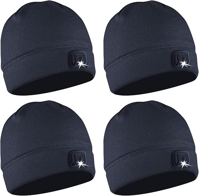 POWERCAP LED Hat Light 150 Lumens Rechargeable Fleece Beanie with Bright Built-in Headlamp Waterproof LED Warm One Size Cap