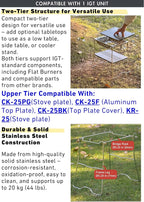 camping moon IGT Table Frame 1-Unit Stainless Steel Dual Layer Table G-38