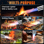 Adjustable Propane Torch Gun – High-Temperature Flame Thrower for Soldering, Welding, Gardening, and Outdoor Cooking – Detachable Design, Easy to Use and Portable (Carbon Black)