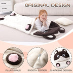 70" 4.2lbs Cat Thickened Kids Nap Mat for Preschool, Daycare,Kindergarten,Soft Washable for Boys and Girls, 2-in-1 Stuffed Animals Sleeping Bag and Pillow, Sleep Sack for Toddlers