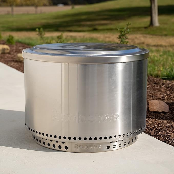 Solo Stove Yukon Lid - Premium 304 Stainless Steel Fire Pit Cover, Modern Round Design, Versatile Tabletop Accessory, Wood Burning and Camping Accessory