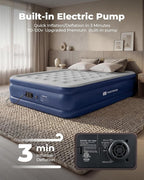 Air Mattress Full with Built in Pump,18'' Raised Inflatable Blow Up Mattress Full Size, 3 Mins Quick Self-Inflation/Deflation Inflatable Bed for Guests & Home, Outdoor Camping (Navy)