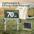 Titanker Folding Camping Table Small 2ft, Small Camp Table Portable with 50% Extra Space, Folding Picnic Beach Table Portable, Car Camping Essentials, Aluminum Light Solid, Silver