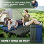 Sleeping Pad, 4.7" Extra-Thick & Ultralight Inflatable Camping Mat with Pillow, Built-in Foot Pump, Compact for Backpacking, Camping, Hiking, Travel —Military Green