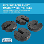 US Weight Fillable Canopy Weight Set of 4 with No-Pinch Design - Easy Installation and Removal to Secure Tents, Canopies, and Umbrellas at Outdoor Events
