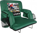 BRAWNTIDE Stadium Seat for Bleachers with Back Support - Wide Padded Reclining Bleacher Seat, Portable Folding Stadium Chair with Armrests, Hooks, Straps, Cup Holders & Pockets for Games & Concerts