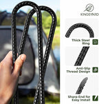 Kingsyard 8 Pack 12 Inch Trampolines Wind Stakes, 0.4 Inch Diameter 2.6 inche Wide Galvanized Steel U Hook Rebar Stakes, Heavy Duty Ground Anchors for Tent, Fences, Halloween Decorations Outdoor