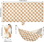 Carrot Orange Plaids Camping Hammocks Cloth Hammock for Outside Patio Garden
