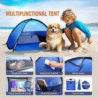 Beach Sun Shelters, Instant Sun Shade Canopy Head PopUp Canopy Automatic Shade Tent for Camping, Portable Windproof Waterproof with Mobile Phone Stand with Tent Nails, with Breathable Mesh, 80cm