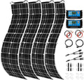 800 Watt Solar Panel Kit, 4 × 200 Watt Flexible Solar Power Panel Photovoltaic Module with 40A Solar Charge Controller Monocrystalline Solar Panel for Camping Off Grid Battery Charging Boat