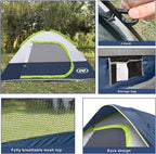 Camping Tent 2-4 Person, Waterproof Windproof Tent with Rainfly Easy Set up-Portable Dome Tents for Camping…