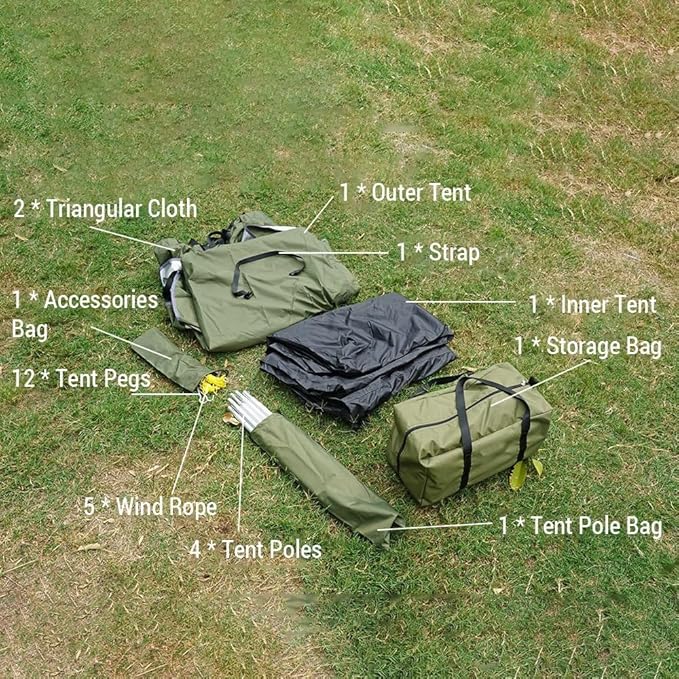 Waterproof Backpacking Tent Set Windproof 1/2 Person Tent Double Layer Camping Tents,Double Layer Tents