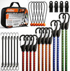 HORUSDY 28-Piece Premium Bungee Cords with Hooks, Includes 10”, 18”, 24”, 36”, 48”, Bungee Cord Assortment (10 to 48 Inch)