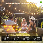 KYY 198FT(192+6) Solar String Lights Outdoor Waterproof with USB Charging & Remote, Dimmable & Timable, Solar Powered Patio Lights with LED Shatterproof Bulbs for Deck Backyard Porch Garden Camping