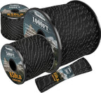 Reflective Paracord Rope 850Ib, 50/100/200/500/1000ft 4MM 11 Strand para Cords Lanyard Utility Parachute Cord for Tent Camping Hiking Fishing Survival Tactical DIY Projects, Black 1000FT