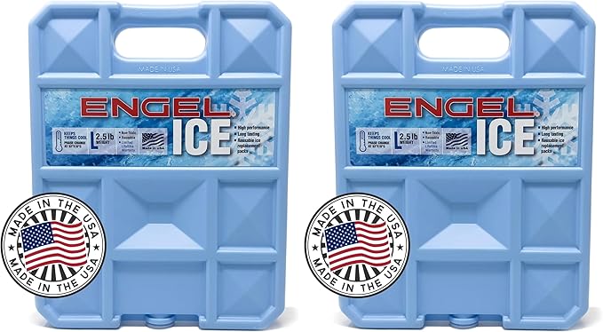 Engel 32°F Cooler & 5°F Freezer Packs - Made in The USA - Ice Packs for Boating, Fishing, Camping & Food Storage. The Perfect Non-Toxic Safe Replacement for Regular Ice or Dry Ice.