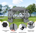 COBIZI 12x12 FT Pop Up Canopy Stargazing Tent, Gazebos On Clearance with Removable Roof,Instant Screened in Gazebo, Screen Tents Portable carpas para Patio for Outdoor Camping,Backyard, Garden,Gray