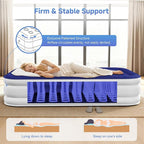 Sebor Air Mattress Queen with Built-in Pump 18", Comfortable Self-Inflating Air Mattress with High-Speed Pump, Durable Blow Up Mattress Queen with Storage Bag for Guests, Camping, Travel