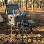 Folding Camping Table, Portable Lightweight Beach Tables for Sand Foldable, Aluminum Roll-up Folding Square Table for Outdoor Camping, Picnic, Card, Travel