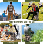 Kikerike Backpack Stool Cooler Chair Heavy Duty 300 LBS Max Load Portable Lightweight Stool Backpack Folding Fishing Cooler Seat for Camping Hunting Fishing - Woodland