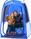 Sportneer XL Transparent Sports Tent, 46" L x 46" W x 63.5" H 3-Side Clear TPU Pop-Up Shelter for 1 Adult & 1 Kid, All-Weather Warm Pod, Portable Windproof & Rain Protection for Outdoor Games