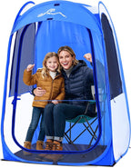 Sportneer XL Transparent Sports Tent, 46" L x 46" W x 63.5" H 3-Side Clear TPU Pop-Up Shelter for 1 Adult & 1 Kid, All-Weather Warm Pod, Portable Windproof & Rain Protection for Outdoor Games
