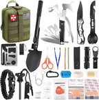 Gifts for Men Christmas Dad, Survival Kit, 150 PCS Survival Gear and Supplies Equipment with Trauma Bag, Molle Pouch Emergency Kit for Outdoor Camping, Hunting, Car, Home, Earthquake, Adventures