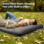 OGERY Self Inflating Sleeping Pad with Electric Pump, 3.15" Ultra-Thick Memory Foam Camping Pad, 4 Season Camping Mattress Pad with Built-in Pillow, Camping Essentials Gear for Tent Travel Car Double