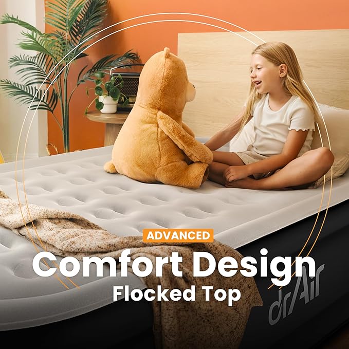 Twin Air Mattress with Built-in Pump, 18” Raised Blow Up Mattress - 500 lbs Max Honeycomb Design, 3-Min Inflation, Waterproof Velvety Top, Ideal for Home, Guests & Camping, Colchon Inflable