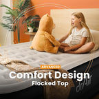 Twin Air Mattress with Built-in Pump, 18” Raised Blow Up Mattress - 500 lbs Max Honeycomb Design, 3-Min Inflation, Waterproof Velvety Top, Ideal for Home, Guests & Camping, Colchon Inflable