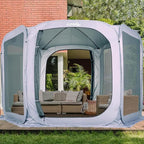 Poray Screen House Tent Pop Up Sun Shelter with Durable Mesh Zipper Doors,Portable Camping Tent 10 X 10 FT Screen Canopy Outdoor for Family Friends Party in Backyard,Park