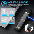 Solar/Rechargeable Flat Flashlights, 900 Lumens EDC Tactical Flashlight, Multi Function LED Small Flashlight, 7 Modes IP65 Waterproof for Home, Camping,and Emergency Use (Black)