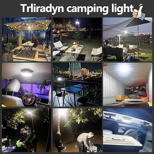 10000mAh Rechargeable Hanging Tent Light with Magnet, Portable 30W 4000LM LED 3 Color Lighting Modes Camping Lantern, IPX5 Waterproof LED Flashlight for Emergency & Gift