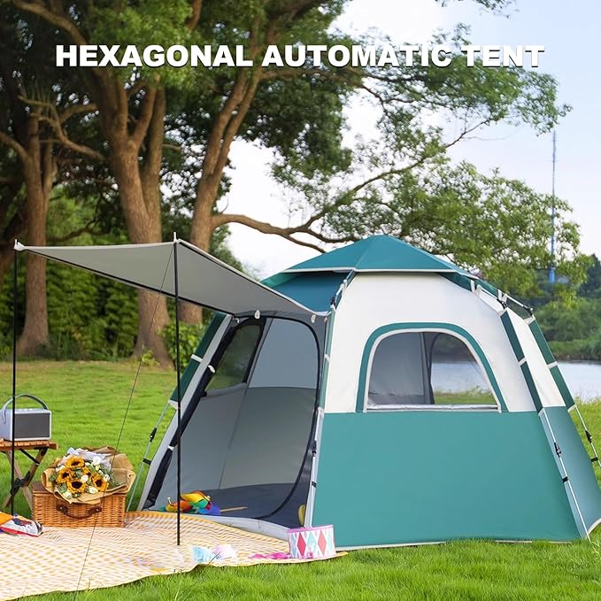 WHYATT 2-8 Person Tents for Camping, Backpacking Tent, Waterproof Windproof Tent Easy Set Up-Portable Dome Tents for Camping