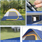 Camping Tent 2-4 Person, Waterproof Windproof Tent with Rainfly Easy Set up-Portable Dome Tents for Camping…