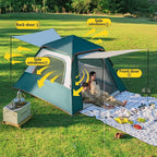 Camping Tent, Family Cabin Tents,Family Dome Waterproof Backpacking Tent Easy Setup UV Cut Sun Shelter Tent, Instant Camping Tents, for Picnic,Camping. M Green
