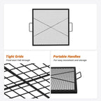 onlyfire Square Fire Pit Grill Grate, Heavy-Duty Steel Grate with Heat-Resistant Coating, Diamond Mesh & X-Marks Design for Outdoor BBQ, Camping, Backyard Gatherings - 36 inch