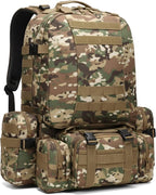 Military Tactical Backpack for Men 60L Waterproof Bug Out Bag Survival Rucksack Go Bag Emergency Molle System Army 3 Day Assault Pack for Hiking Hunting Camping CP