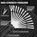 1200 Paracord Rope - 4.4mm 14 Strand Nylon Parachute Spool para Cord Lanyard for Outdoor Camping Survival Utility Tent Crafting DIY Projects Fishing Clothsline Bracelet - Black 1000FT
