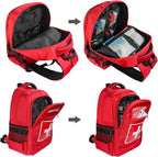 First Aid Backpack with Multi-Pocket, Emergency Medical Backpack, Large Capacity & Water-proof, Empty First Aid Bag for Home Office EMT Paramedics, Red