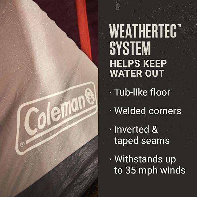 Coleman Skylodge Instant Tent with Rainfly, 4/6/8 Person Family Tent Sets Up in a Minute, Includes Pre-Attached Poles & Carry Bag, Made of PFAS-Free Materials