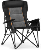 ALPHA CAMP Heavy Duty High Back Camping Chairs with Cup Holder Oversized Folding Chair Outdoor Chair with Headrest,Lawn with Side Pocket for Lawn, Sports and Fishing, 500lbs