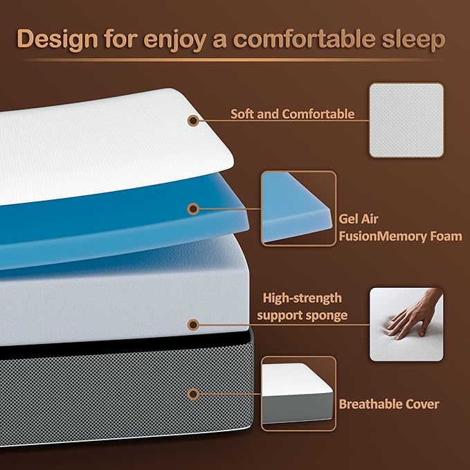 Greaton, 4-Inch Tri-Folding Gel Memory Foam Portable Floor Mattress | Breathable Mesh, Ultra Soft, Cot Pad, Removable and Washable Cover, Comfortable Support, Therapeutic Qualities, Queen, White