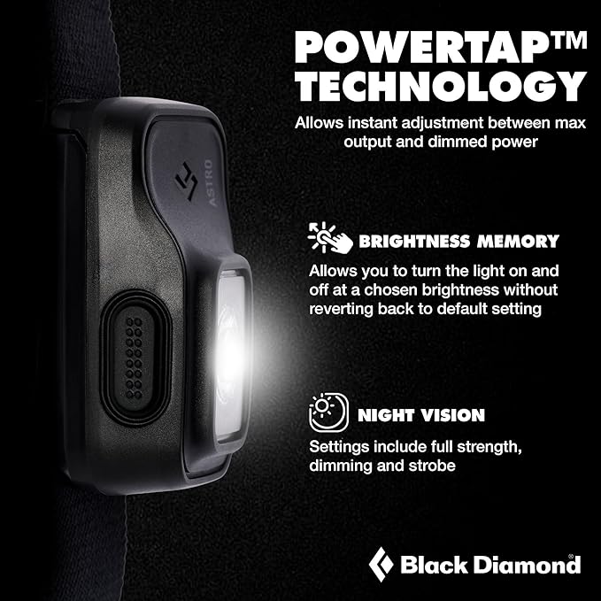 BLACK DIAMOND Astro 300 Headlamp | 300 Lumens Brightness | 3X AAA Battery Operated (Included) | Compact & Lightweight | Ops Black