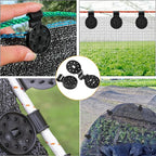 40pack Shade Cloth Clips, Reusable Heavy Duty Sunshade Cloth Fixing Hoops, Detachable Plastic Round Lock Grip Shade Net Tarp Clamps for Garden Greenhouse Outdoor Netting Shade Fabric Hangers